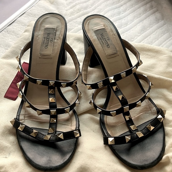 Valentino rock stud heels black size 9 - Picture 1 of 6